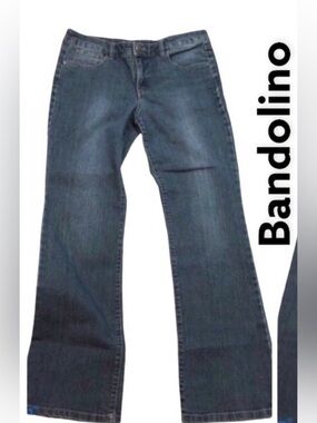 Bandolino women Alicia dark blue wash mid rise bootcut jeans Sz 10